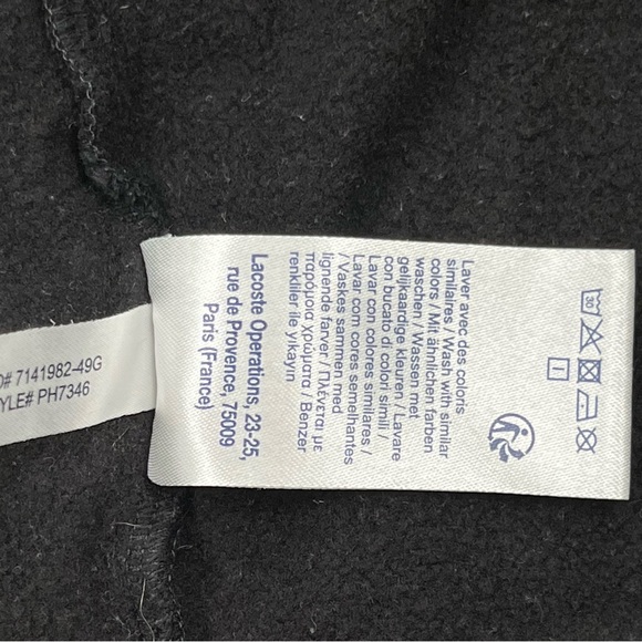 Lacoste Live Shirt Adult XXL Black Fleece Lined Polo Casual Preppy Unisex - Picture 8 of 15